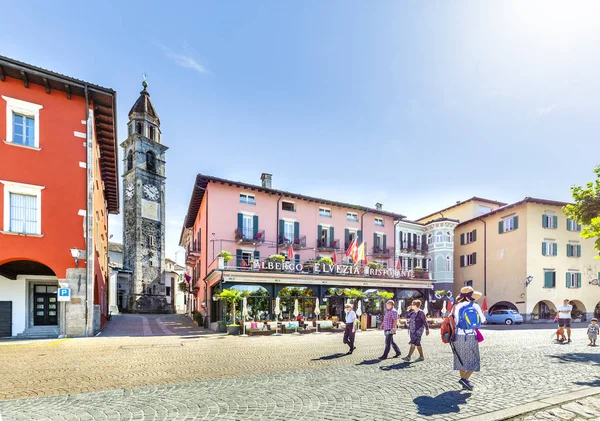 Ascona, Canton Ticino, Schweiz, 09 juni 2018. Ascona City Center — Stockfoto