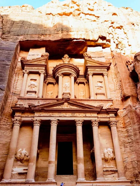 Jordania Petra 3019 Templo Mausoleo Jazneh Antigua Ciudad Petra Jordania — Foto de Stock