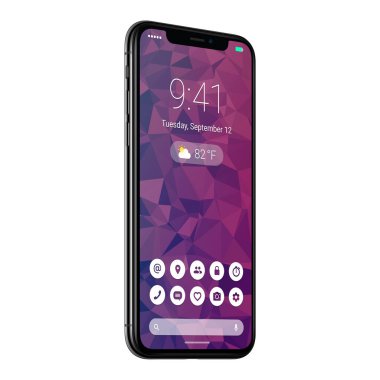 Çerçevesiz smartphone kavramı malzeme tasarımına düz UI arayüz ile Android P benzer döndü