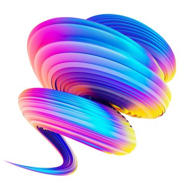 Holografik trendy soyut dalga bükülmüş spiral şekli
