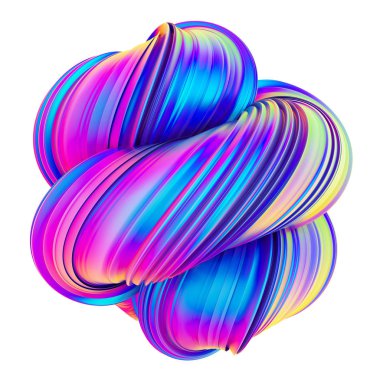 Trendy holografik renk şekil tasarım öğesi bükülmüş