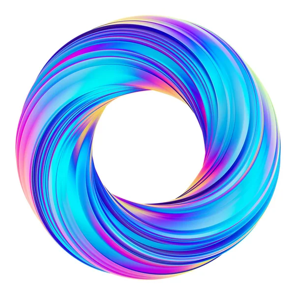 3D рендеринг голографической абстрактной формы круга — стоковое фото