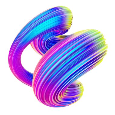 Sıvı şekil tasarım öğesi trendy holografik renklerle bükülmüş