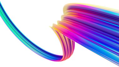 Noel arka plan için holografik renkli soyut bükülmüş şekil şekil 