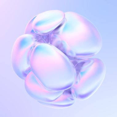 Holografik soyut sıvı kabarcıklar sıvı şekiller