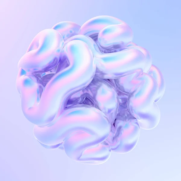 あなたのトレンディなデザインのための差動成長抽象的なホログラフィック液体形状 — ストック写真
