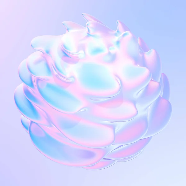 ホログラフィックフェロ流体液体抽象3D形状 — ストック写真