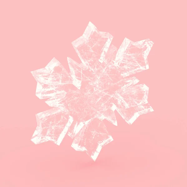 大きなクリスタル雪の結晶メリークリスマスの背景 — ストック写真
