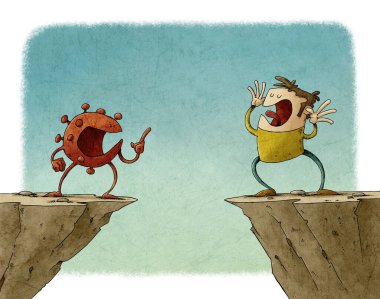 Coronavirus 'tan kaçan bir adamın resmi.