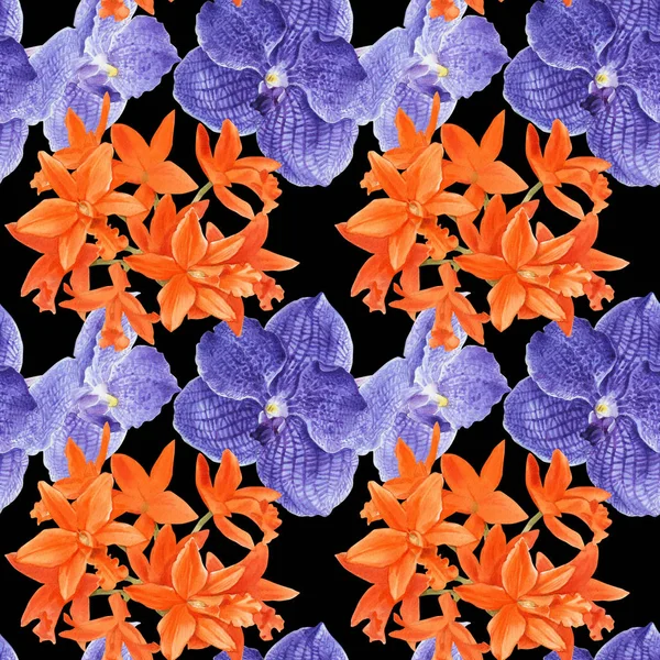 Orkide Suluboya Çizimler Renk Arka Plan Izole Renkli Orkide Ile — Stok fotoğraf