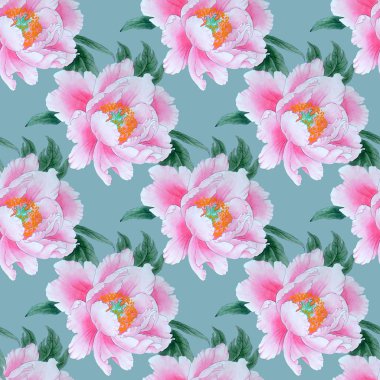 Renk arka planda yalıtılmış suluboya çizimleri. Renkli şakayık ile dikişsiz desen.