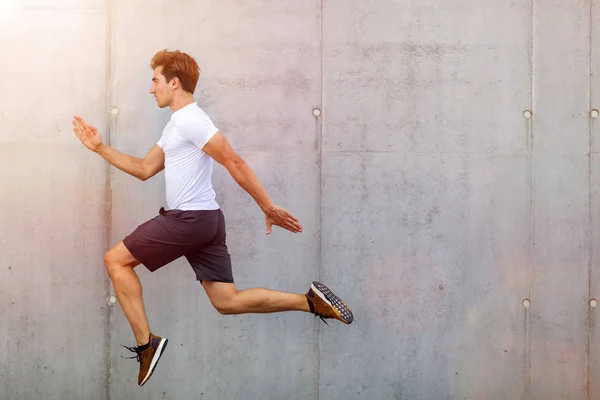 Man Running Urban Area — Stock Photo, Image