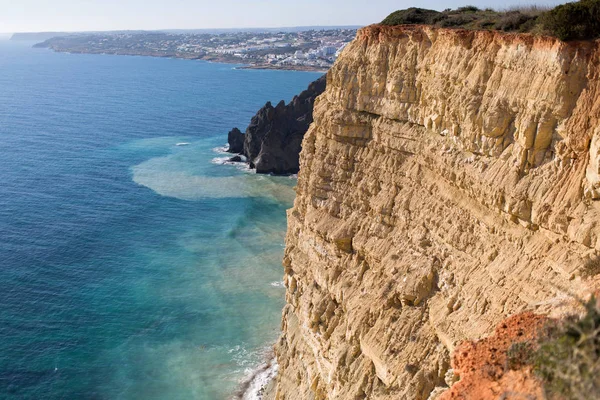 Klippen Portugal Luz Porto Mos Walk — Stockfoto