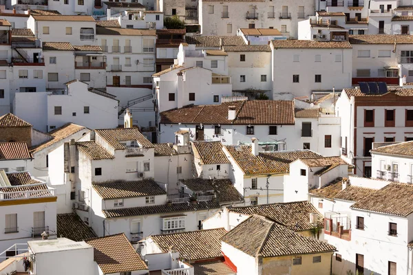 Häuser Felsen Setenil Las Bodegas Dorf Cadiz Andalusien Spanien — Stockfoto