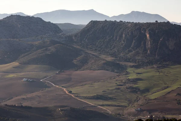 Сьєрра Ronda Поля Також Гори Від Країв Крутими Скелями Ronda — стокове фото