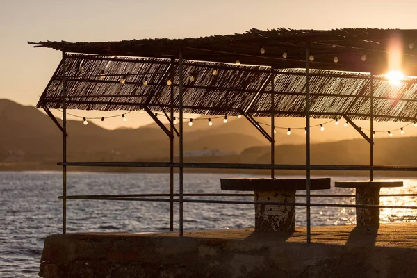 Pôr Sol Sobre Isleta Del Moro Parque Natural Cabo Gata — Fotografia de Stock