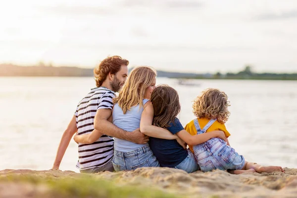 Shot Family Four Spending Day Beach — Stock Photo, Image