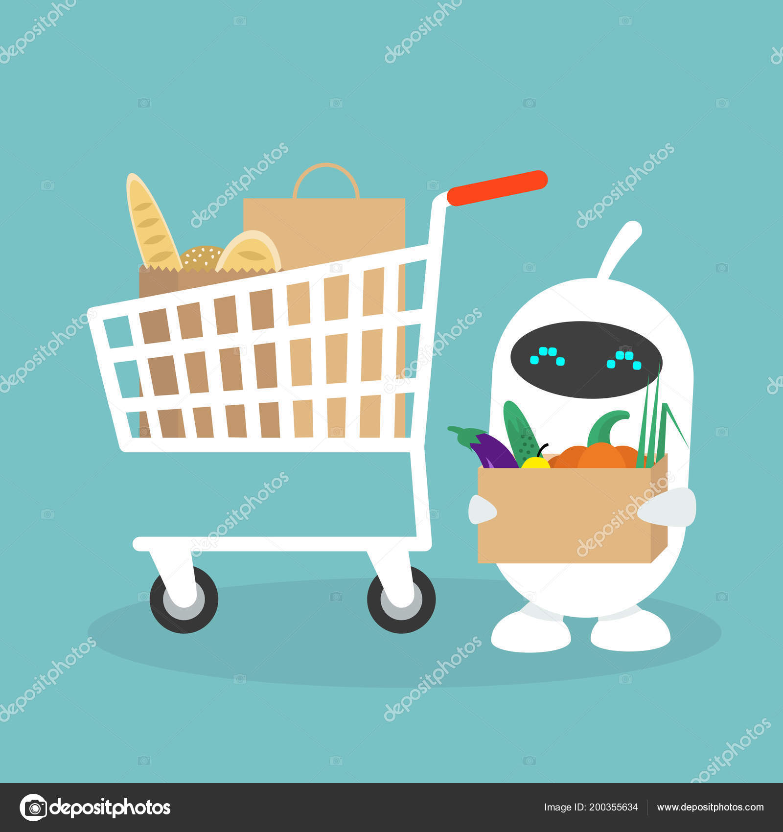 vector robot shopping