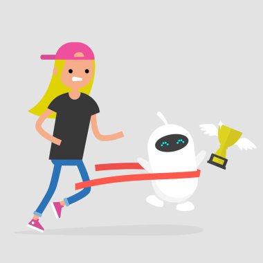 İnsan ve robot arasındaki rekabet. Yapay zeka. 