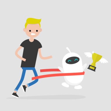 İnsan ve robot arasındaki rekabet. Yapay zeka. 