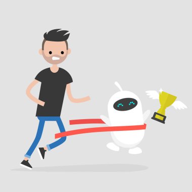 İnsan ve robot arasındaki rekabet. Yapay zeka. 