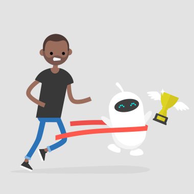 İnsan ve robot arasındaki rekabet. Yapay zeka. 