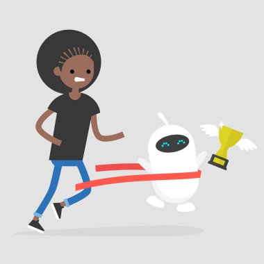 İnsan ve robot arasındaki rekabet. Yapay zeka. 