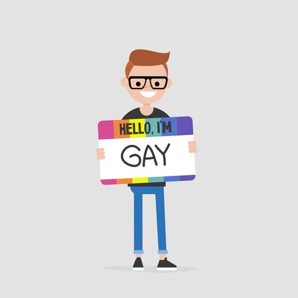 Hallo Ben Gay Open Homoseksualiteit Komen Jonge Teken Invoering Van — Stockvector