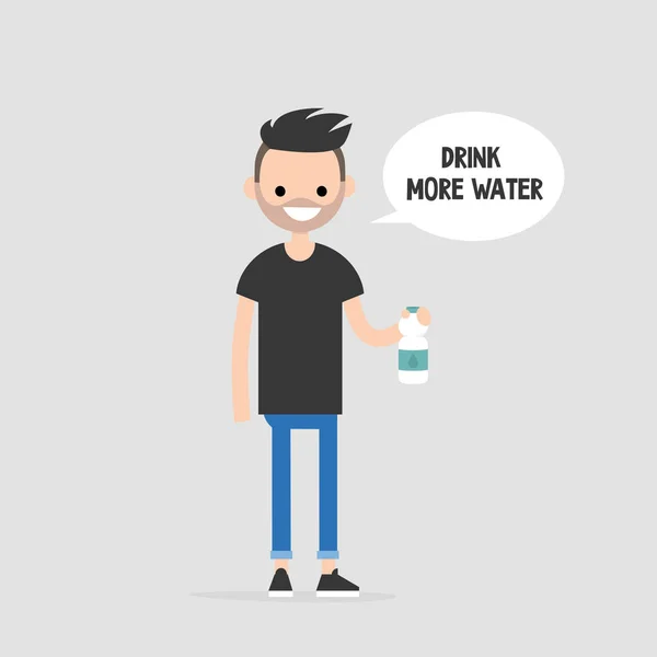 Buvez Eau Des Conseils Utiles Mode Vie Sain Illustration Vectorielle — Image vectorielle