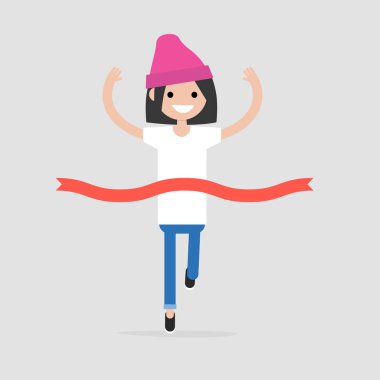 Başarı. Yarış kazanan. Rekabet kavramı. Bitiş l geçiş