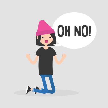 Diz çökmüş genç karakter bağırıyor 