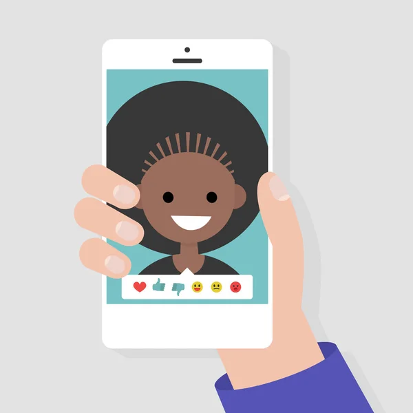 Szociális Média Ikonok Reakciók Remek Hüvelykujját Lefelé Emoji Aránya Fotó — Stock Vector