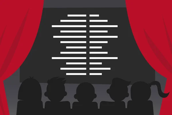 Filmin sonu. Sinema kavramsal çizimi. Düzenlenebilir vektör, küçük resim