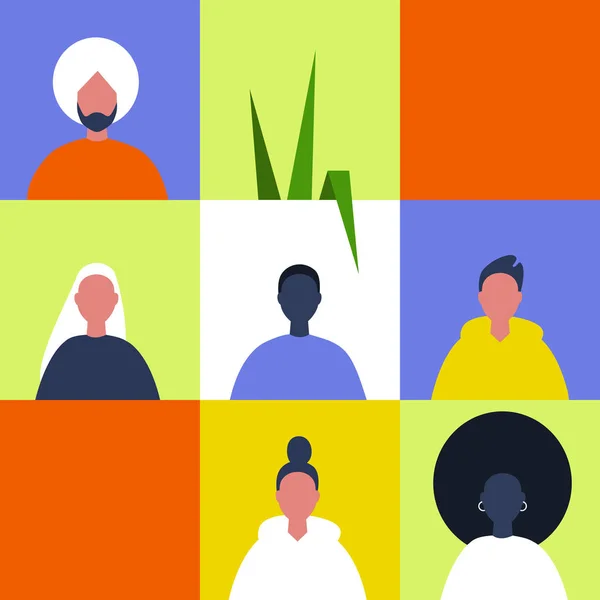 Diversiteit Portretten Internationale Gemeenschap Van Millennials Teamwerk Moderne Mensen Collage — Stockvector