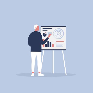 Veri analizi. Optimizasyonu. Rese sunan genç karakter