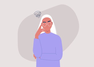 Genç, rahatsız kadın karakter, şüpheci yüz ifadesi.