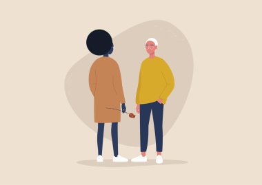 Romantik bir randevu, birbirine karşı duran iki karakter, kırmızı bir gül.