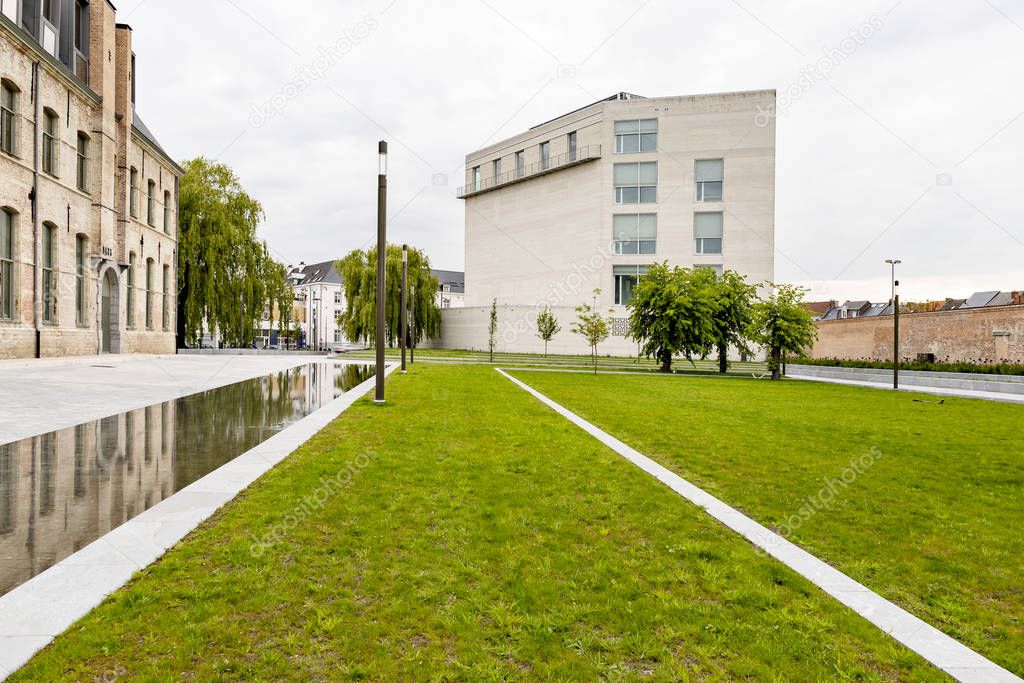 Mechelen, Belgium - May 6, 2019: Kazerne Dossin  Memorial in commemoration of the holocaust, designed by Bob Van Reeth
