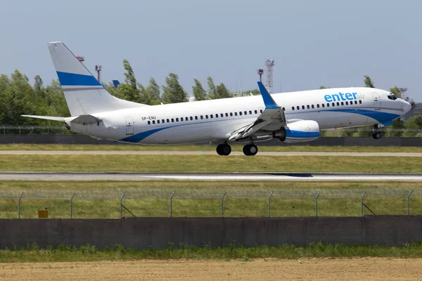 Бориспіль Україна Травня 2018 Меню Введіть Повітря Boeing 737 800 — стокове фото