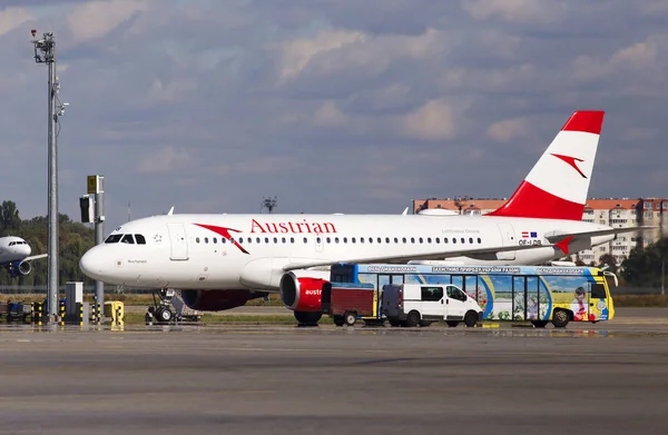 Borispol Ukraina Października 2018 Ldb Austrian Airlines Airbus A319 100 — Zdjęcie stockowe