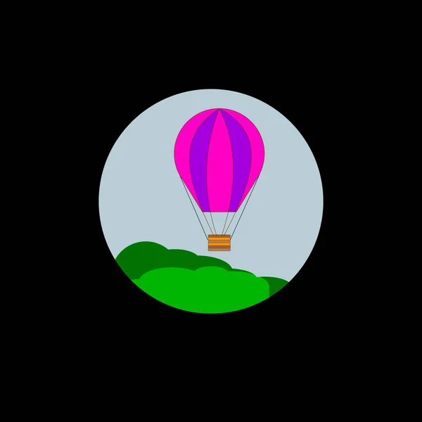 Vektorové ilustrace barevné balónu na černém pozadí — Stockový vektor