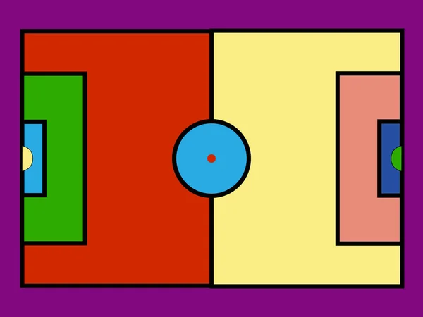 Барвисте поп-арт футбольне поле. Векторні ілюстрації піктограми . — стоковий вектор
