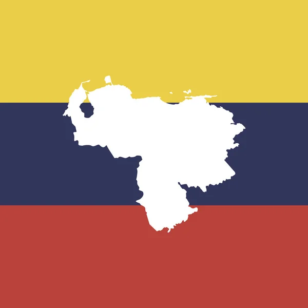 Venezuela-Karte auf Hintergrund in den Nationalfarben — Stockvektor
