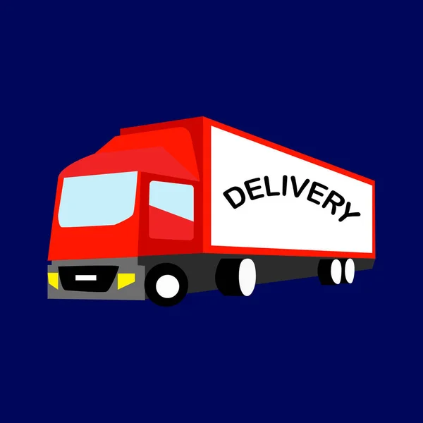 Фургон Red Delivery ізольований на синьому фоні — стоковий вектор