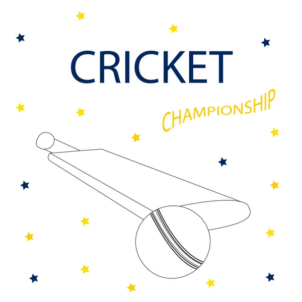 Diseño Creativo Pancarta Póster Con Elementos Cricket Aislados Sobre Fondo — Vector de stock