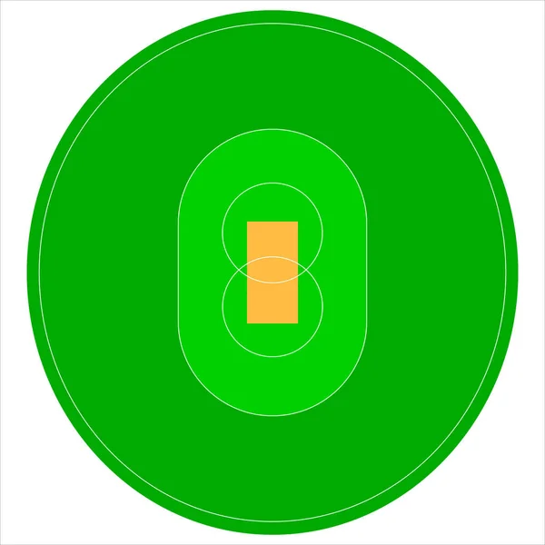 Campo Cricket Diseño Pista Deportiva Símbolo Simple Fondo Ilustración Vectorial — Vector de stock