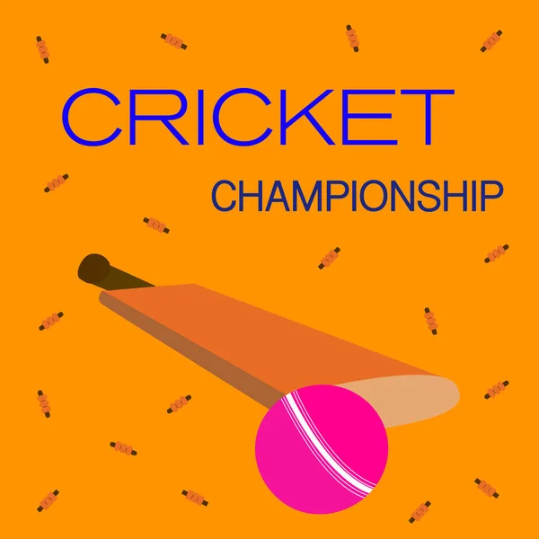 Diseño Creativo Pancarta Póster Con Elementos Cricket Fondo Naranja Para — Vector de stock