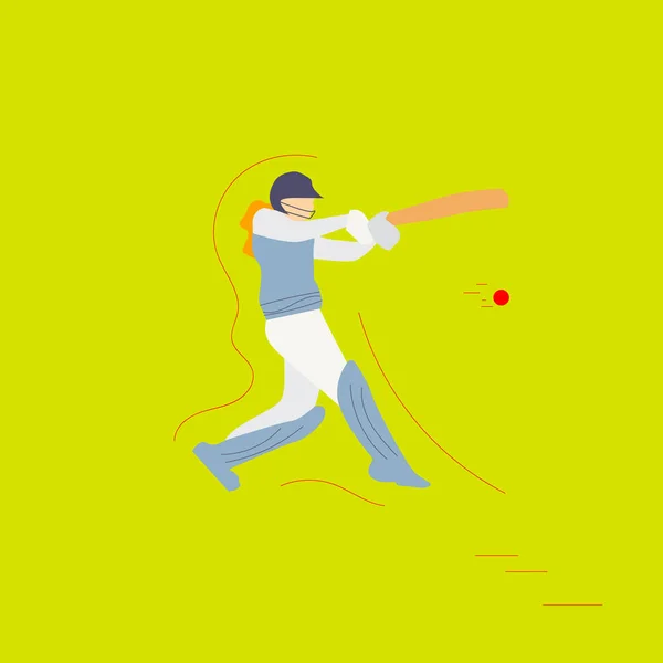 Ilustración Bateadora Jugando Deportes Campeonato Cricket Ilustración Abstracta Vectorial Niña — Archivo Imágenes Vectoriales