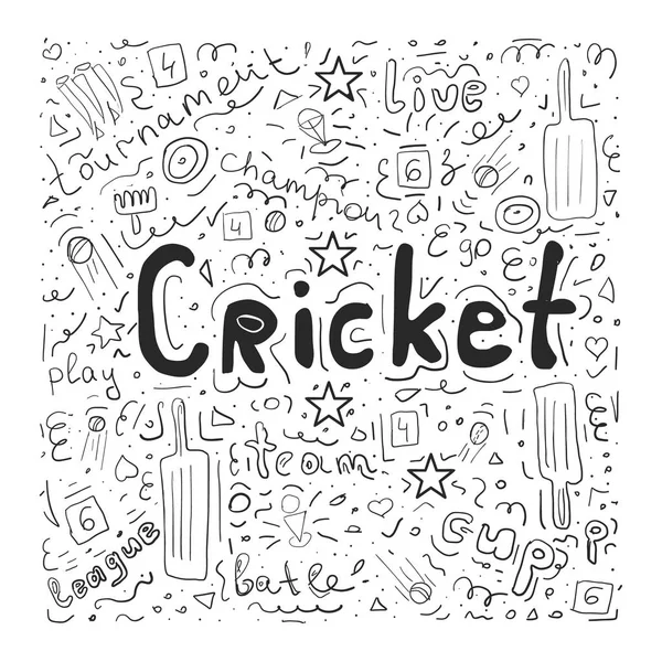 Ilustración de deportes de campeonato de cricket — Vector de stock