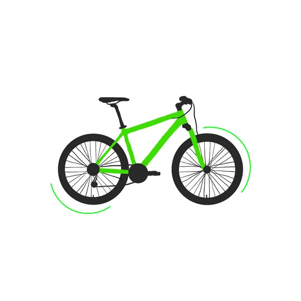 自転車の黒いシルエットは テキストの白い背景にフレームを作成します ベクトルイラストアイコン 自転車ロゴコンセプト — ストックベクタ